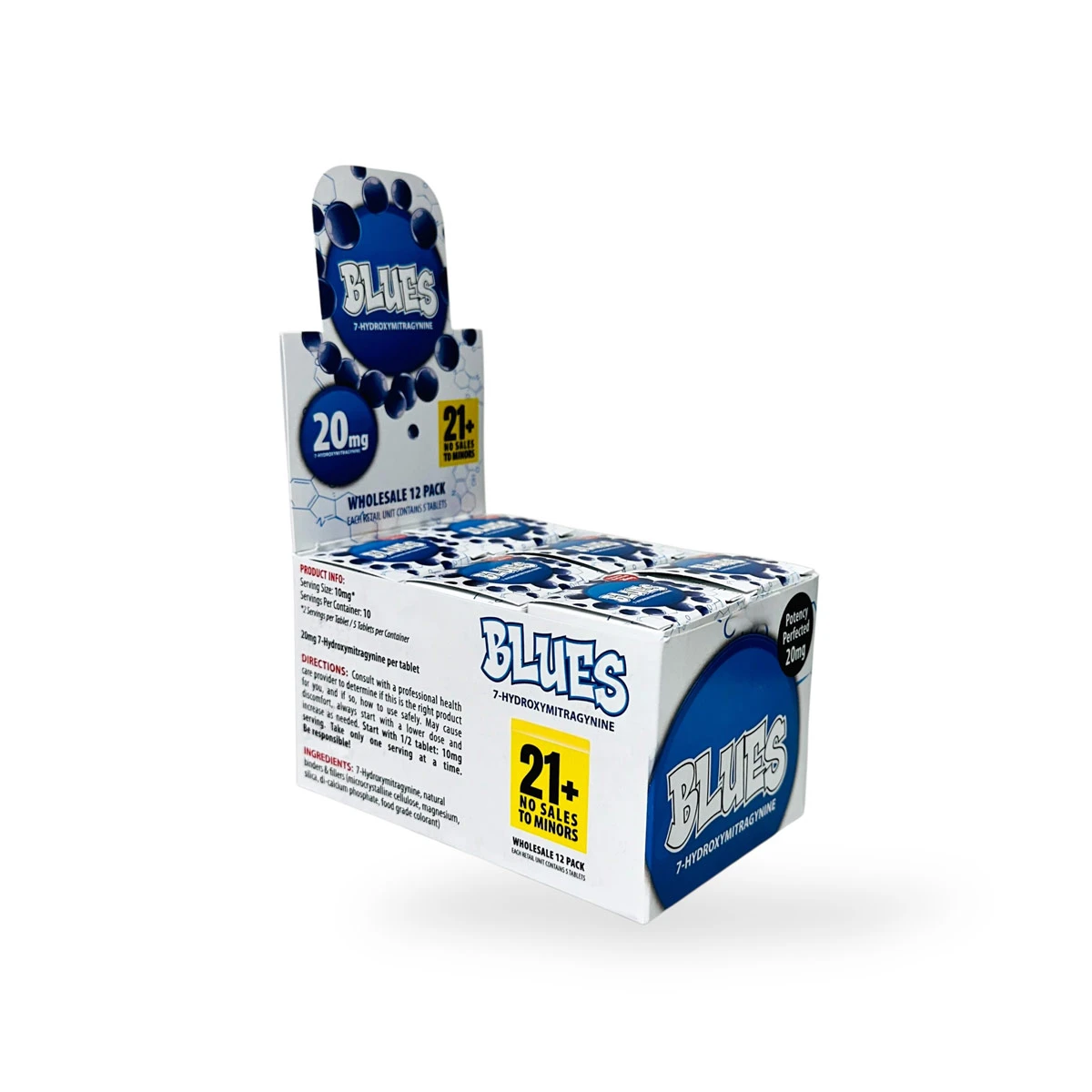 Blues 7 Hydroxymitragynine Chewable Tablets 20mg Per Tablet 5ct Box 46944