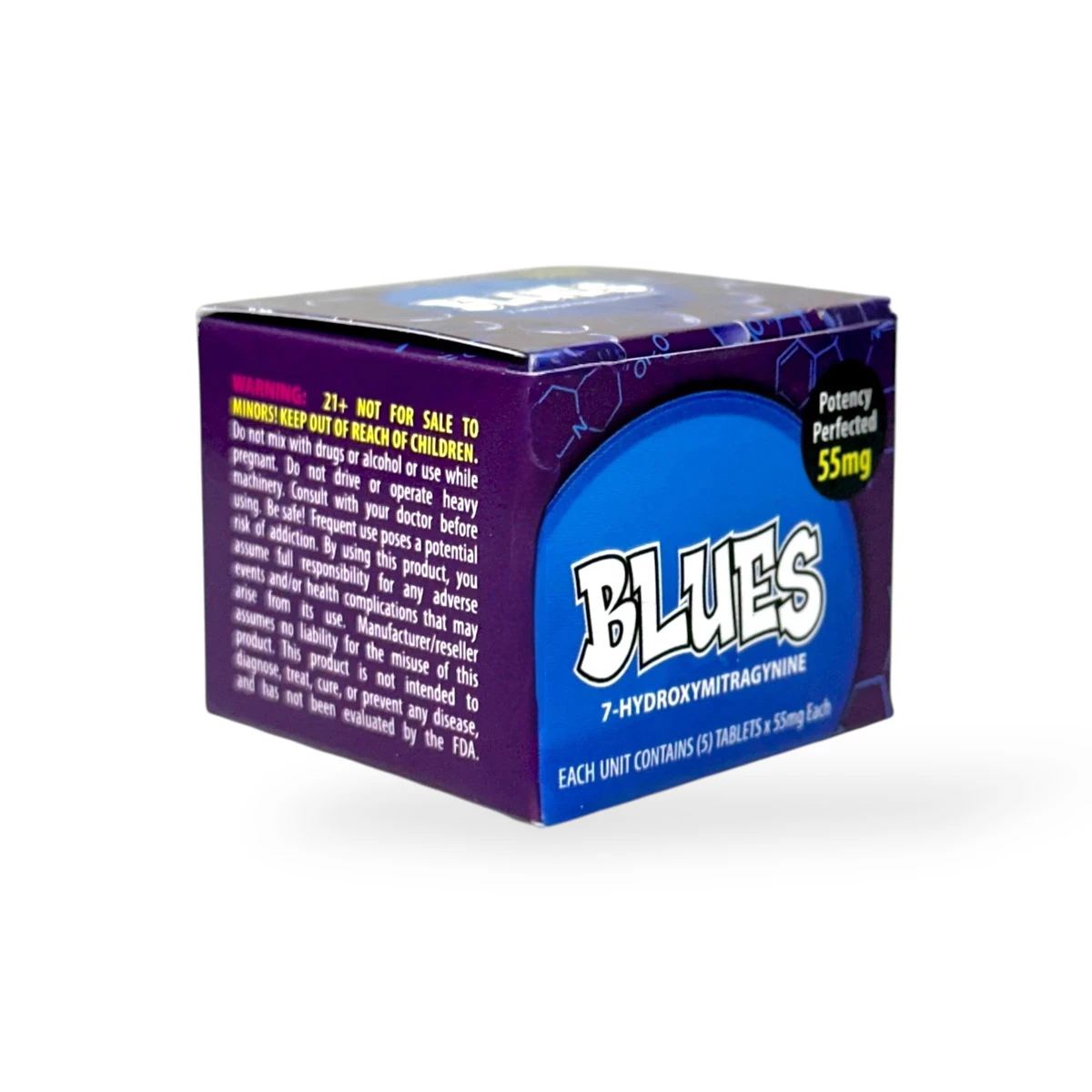 Blues 7 Hydroxymitragynine Chewable Tablets 55mg Per Tablet 5ct 97019